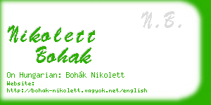 nikolett bohak business card