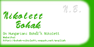 nikolett bohak business card